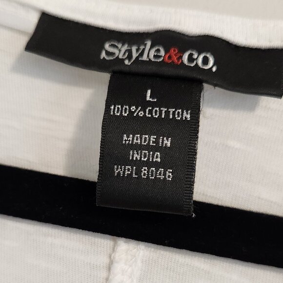 Style & Co Long Sleeve White Top - Picture 2 of 11